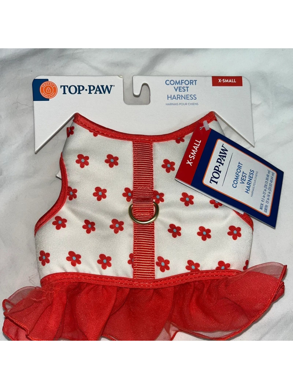 New Top Paw Dog Fashion Harness Vest Dress Skirt White Ted Floral XS